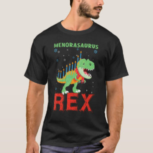 Menosaurus Dinosaur Candle Menorah 2021 Jewish Han T-shirt