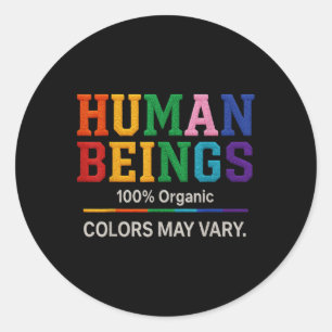 Mens 100% Biologische Kleuren Kunnen Variëren Lgbt Ronde Sticker