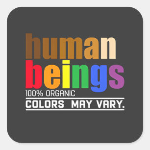 Mens 100% organische kleuren kunnen variëren LGBT Vierkante Sticker