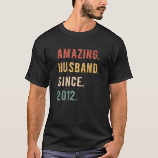 Mens 11th Wedding Anniversary - Amazing Husband Si T-shirt (Voorkant)