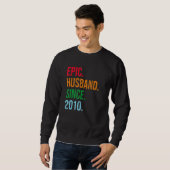 Mens 13th Wedding Anniversary Ideas Epic Husband S Trui (Voorkant volledig)