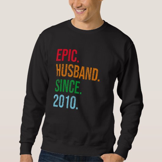Mens 13th Wedding Anniversary Ideas Epic Husband S Trui (Voorkant)