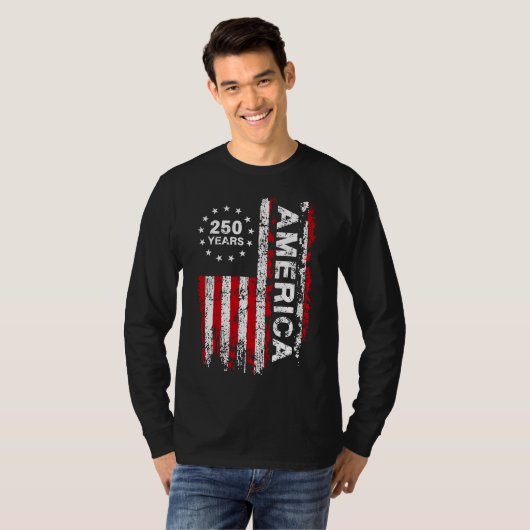 Mens 250 Jaar Amerika T-shirt (Voorkant volledig)