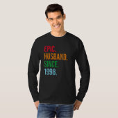 Mens 25th Wedding Anniversary Ideas Epic Husband S T-shirt (Voorkant volledig)