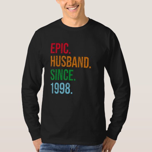 Mens 25th Wedding Anniversary Ideas Epic Husband S T-shirt (Voorkant)