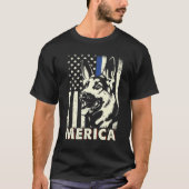 Mens 4 juli Duitse Herdershond Merica Amerikaanse T-shirt (Voorkant)