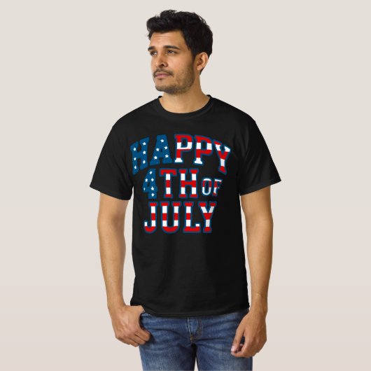 Mens 4 juli t-shirt (Voorkant volledig)