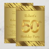 Mens 50e verjaardagsfeestje kaart (Voorkant / Achterkant)
