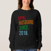 Mens 5th Wedding Anniversary Ideas Epic Husband Si Trui (Voorkant)