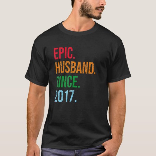 Mens 6th Wedding Anniversary Ideas Epic Husband Si T-shirt (Voorkant)