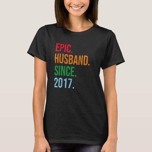 Mens 6th Wedding Anniversary Ideas Epic Husband Si T-shirt (Voorkant)