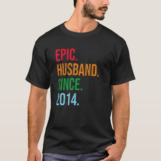 Mens 9th Wedding Anniversary Ideas Epic Husband Si T-shirt (Voorkant)