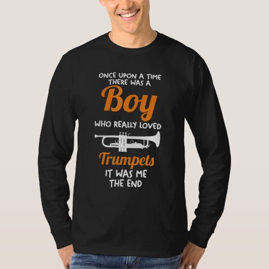 Mens A boy who really loved Trumpets T-shirt (Voorkant)