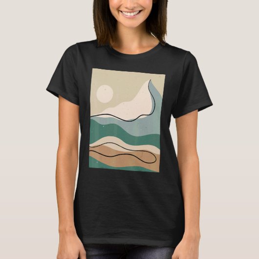 Mens Abstract Mountains Landscape Nature Sky Minim T-shirt (Voorkant)