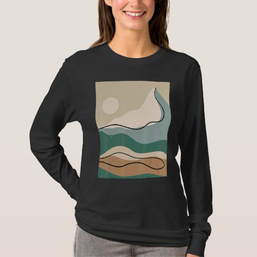 Mens Abstract Mountains Landscape Nature Sky Minim T-shirt (Voorkant)