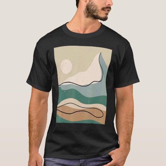 Mens Abstract Mountains Landscape Nature Sky Minim T-shirt (Voorkant)