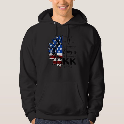 Mens American Flag Sunflower I Love Being A Kk Hoodie (Voorkant)