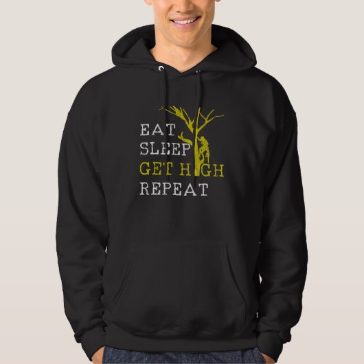 Mens Arborist Eat Sleep Get High Repeat Hoodie (Voorkant)