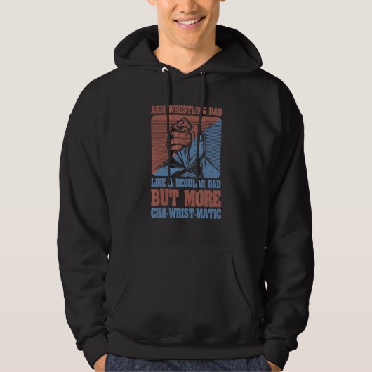 Mens Arm Wrestling Dad Father Arm Wrestler Hoodie (Voorkant)