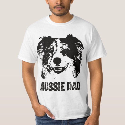 Mens Aussie Dad - Australian Shepherd Dog Dad T-shirt (Voorkant)