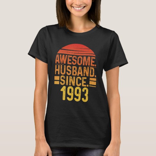 Mens Awesome Husband since 1993 Wedding Anniversar T-shirt (Voorkant)