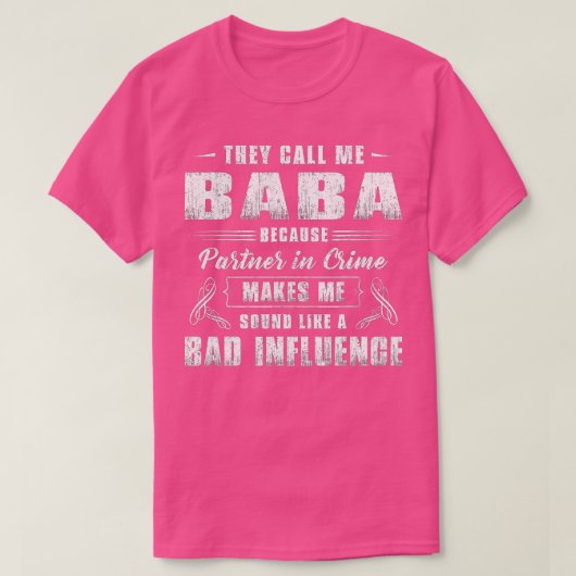Mens Baba Partner In Crime Funny Grandpa Fathers T-shirt (Design voorkant)