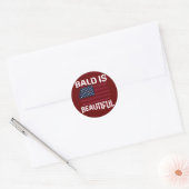 Mens Bald is beautiful Patriotic American USA Ronde Sticker (Envelop)