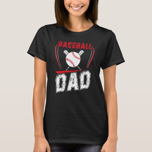 Mens BASEBALL DAD Matching Softball Baseball Mom D T-shirt (Voorkant)
