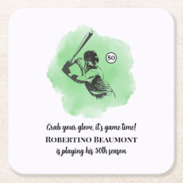 Men's Baseball Hitting 50th Birthday Kartonnen Onderzetters