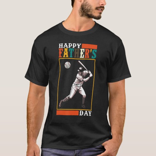 Mens Baseball Player Happy Father s Day T-shirt (Voorkant)