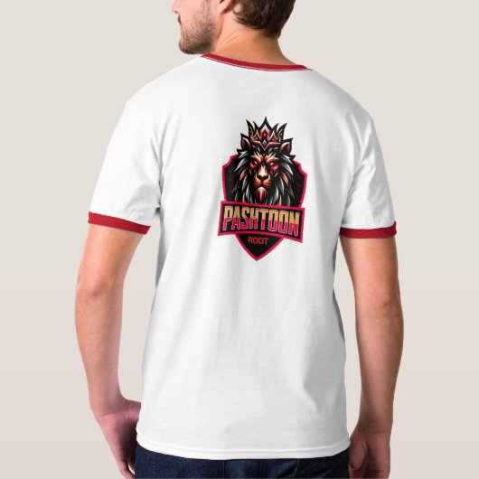 Men's Basic Ringer T-Shirt afghan (Achterkant volledig)