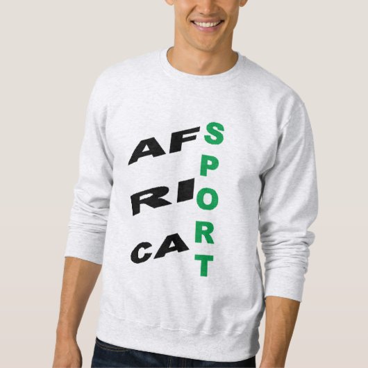 Men's Basic Sweatshirt ash  DESIGN  AFRICA SPORT  (Voorkant)