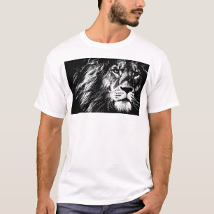 Mens Basic T-shirts Leeuwengezicht Modern Elegant
