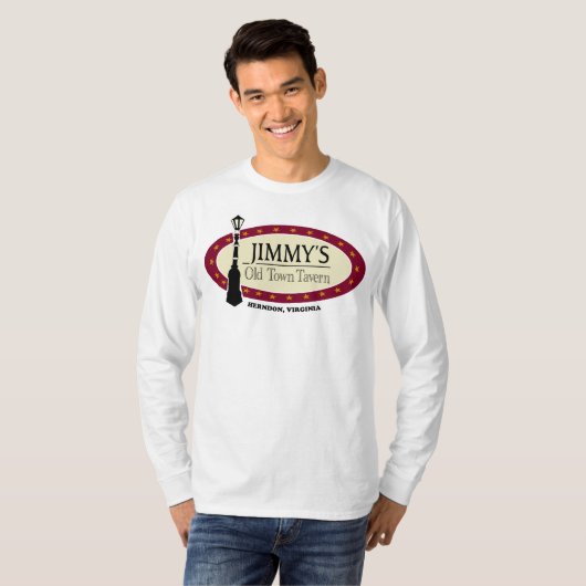 Men's Basic White JOTT Logo Long Sleeve T-shirt (Voorkant volledig)