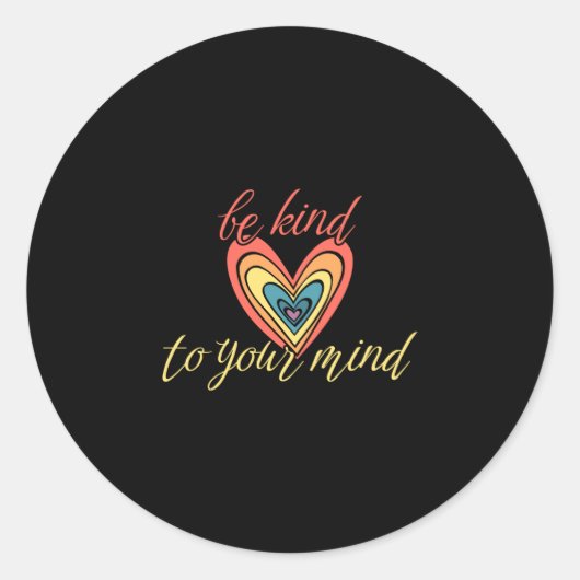 Mens be kind to your mind performance ronde sticker (Voorkant)