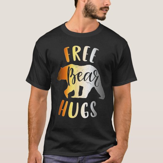 Mens Bear Community Free Bear Hugs  Gay Bear Pride T-shirt (Voorkant)