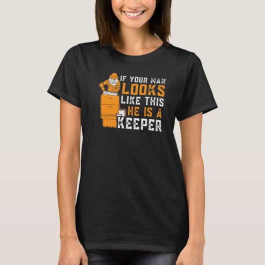 Mens Beekeeping If Your Man Looks Like This He Is T-shirt (Voorkant)