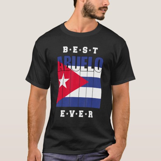 Mens Best Abuelo Ever Cuban Fathers Day Cuba Flag T-shirt (Voorkant)