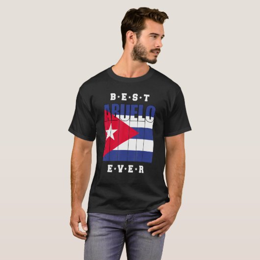 Mens Best Abuelo Ever Cuban Fathers Day Cuba Flag T-shirt (Voorkant volledig)