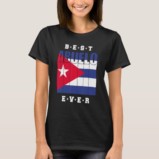 Mens Best Abuelo Ever Cuban Fathers Day Cuba Flag  T-shirt (Voorkant)