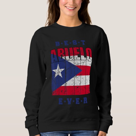 Mens Best Abuelo Ever Puerto Rico Flag Retro Puert Trui (Voorkant)