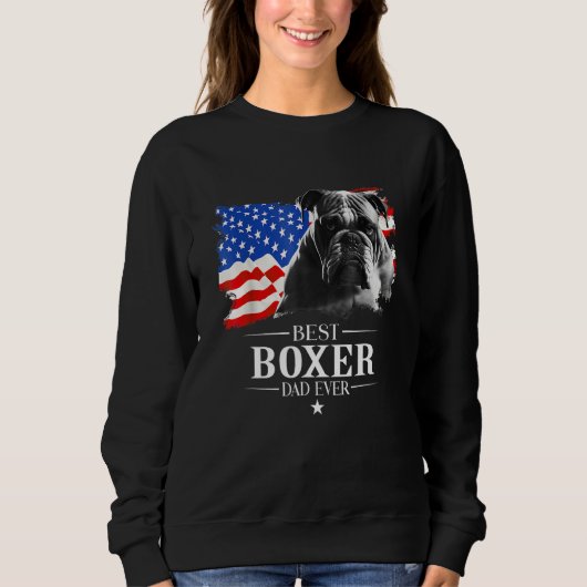 Mens Best Boxer Dad Ever American Flag Father s Da Trui (Voorkant)