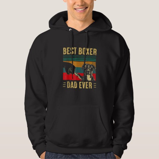Mens Best Boxer Dad Ever   Boxer Dog Dad Fathers D Hoodie (Voorkant)