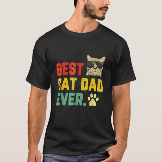 Mens Best Cat Dad Ever Men's Cat Dad Cat Dad T-shirt (Voorkant)
