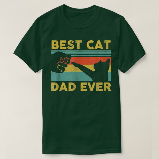 Mens Best Cat Dad Ever Tee Funny Cat Daddy Father' T-shirt (Design voorkant)