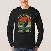 Mens Best cluckin' uncle ever clucking chicken far T-shirt (Voorkant)