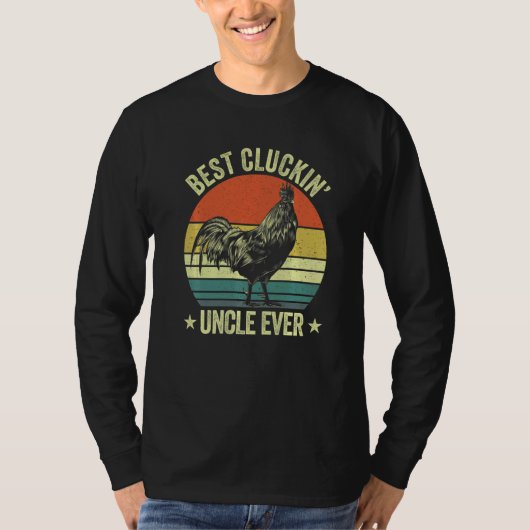 Mens Best cluckin' uncle ever clucking chicken far T-shirt (Voorkant)