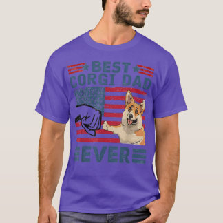Mens Best Corgi Dad Ever Vintage Dog Lover T-Shirt