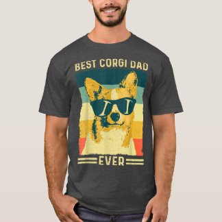Mens Best Corgi Dad Ever Vintage Retro Gift Design T-shirt