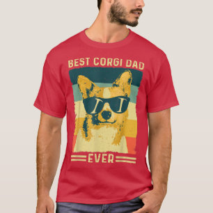 Mens Best Corgi Dad Ever Vintage Retro Gift Design T-shirt